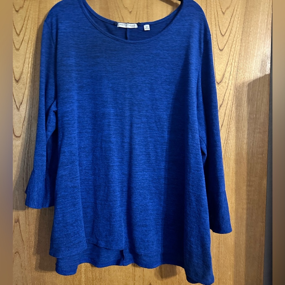Women's Royal Blue 3/4 Bell Sleeve Top